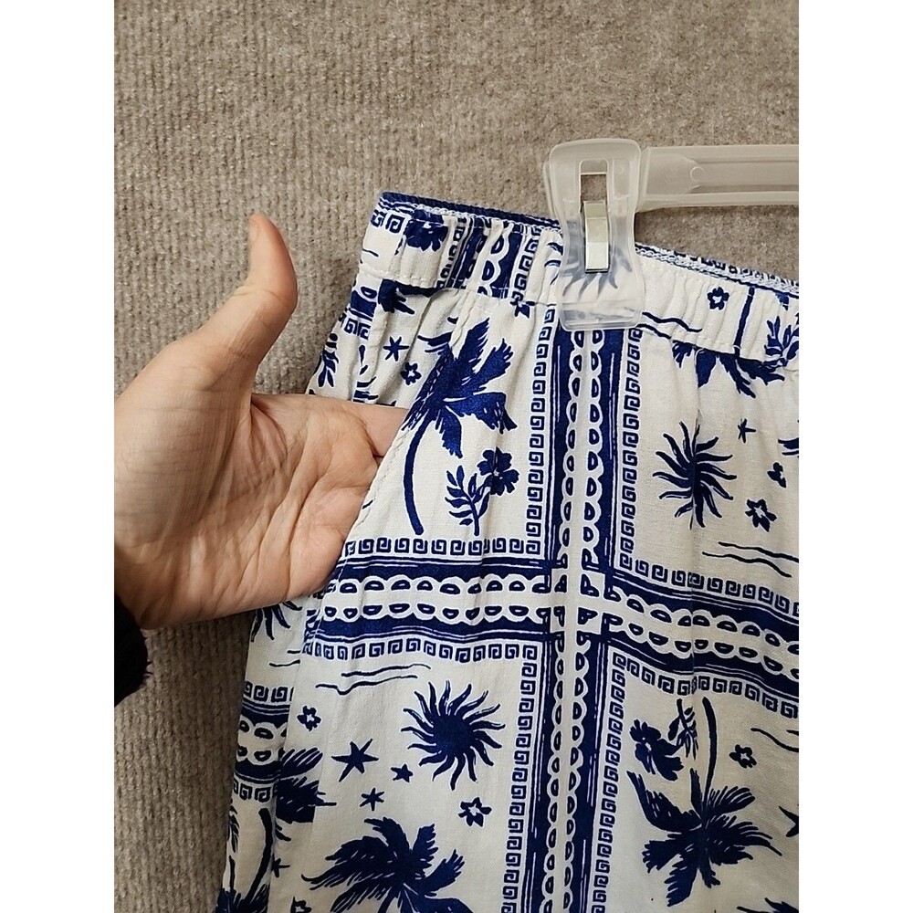 Sonoma Linen Blend Wide Leg Cropped Pants Womens XL Blue Beach Vacation NEW - Picture 3 of 8